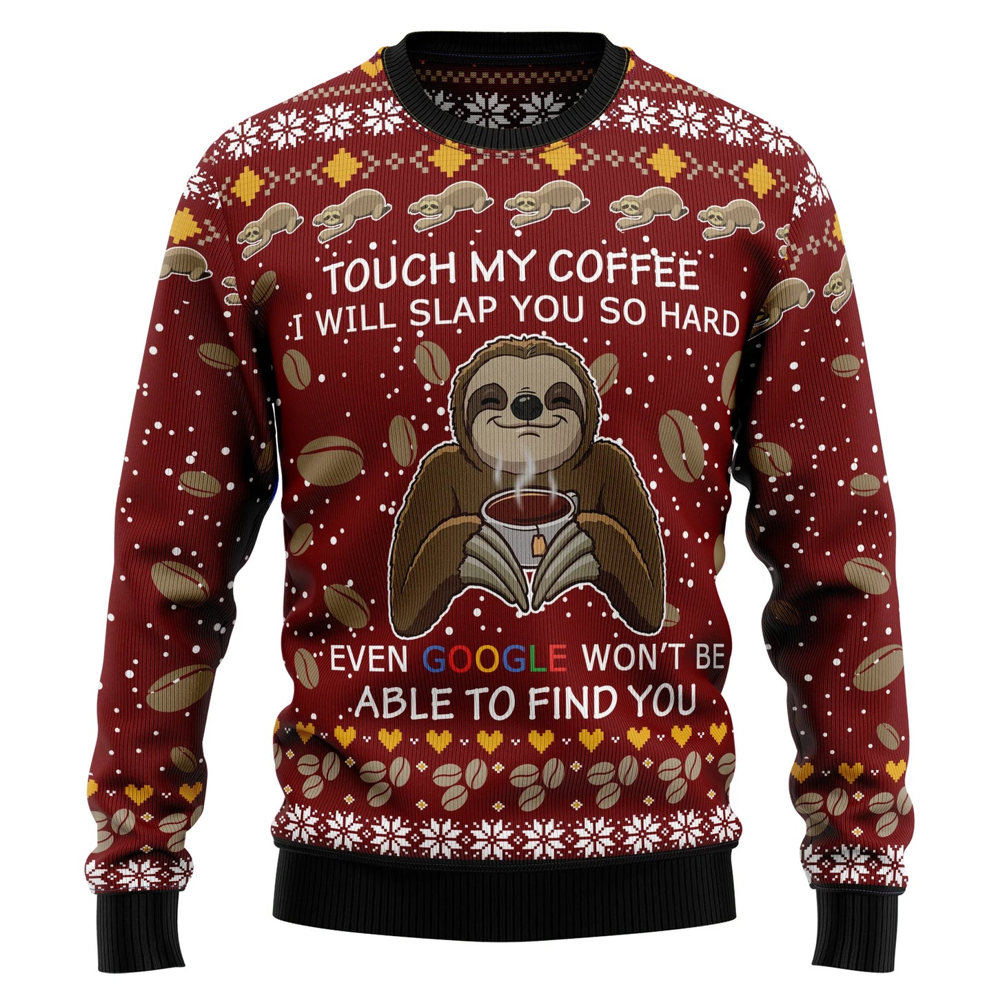 Sloth Coffee Ugly Christmas Sweater, Christmas Gift,Gift Christmas 2024