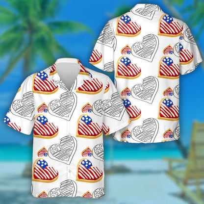 Sweet Sugar Cookies With Icing Cream American Flag Hawaiian Shirt, Hawaiian Shirt Gift, Christmas Gift
