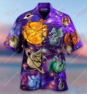 Dragon Solar System Short Short Sleeve Shirt Ocean Aloha Shirt Custom Hawaiian Shirts Funny Hawaiian Shirts_Hawaiian Shirt Gift, Christmas Gift