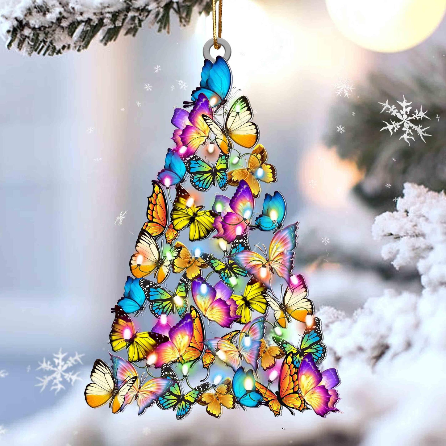 Butterfly lovely tree gift for butterfly lover Christmas Plastic Hanging Ornament, Happy Christmas Ornament, Christmas Gift, Christmas Decoration
