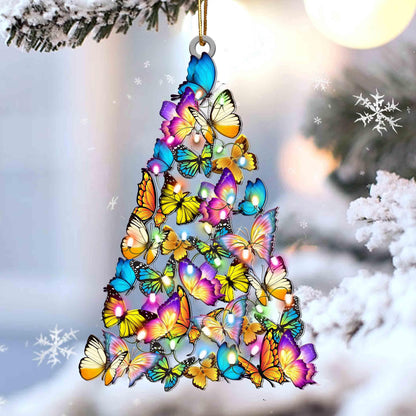 Butterfly lovely tree gift for butterfly lover Christmas Plastic Hanging Ornament, Happy Christmas Ornament, Christmas Gift, Christmas Decoration