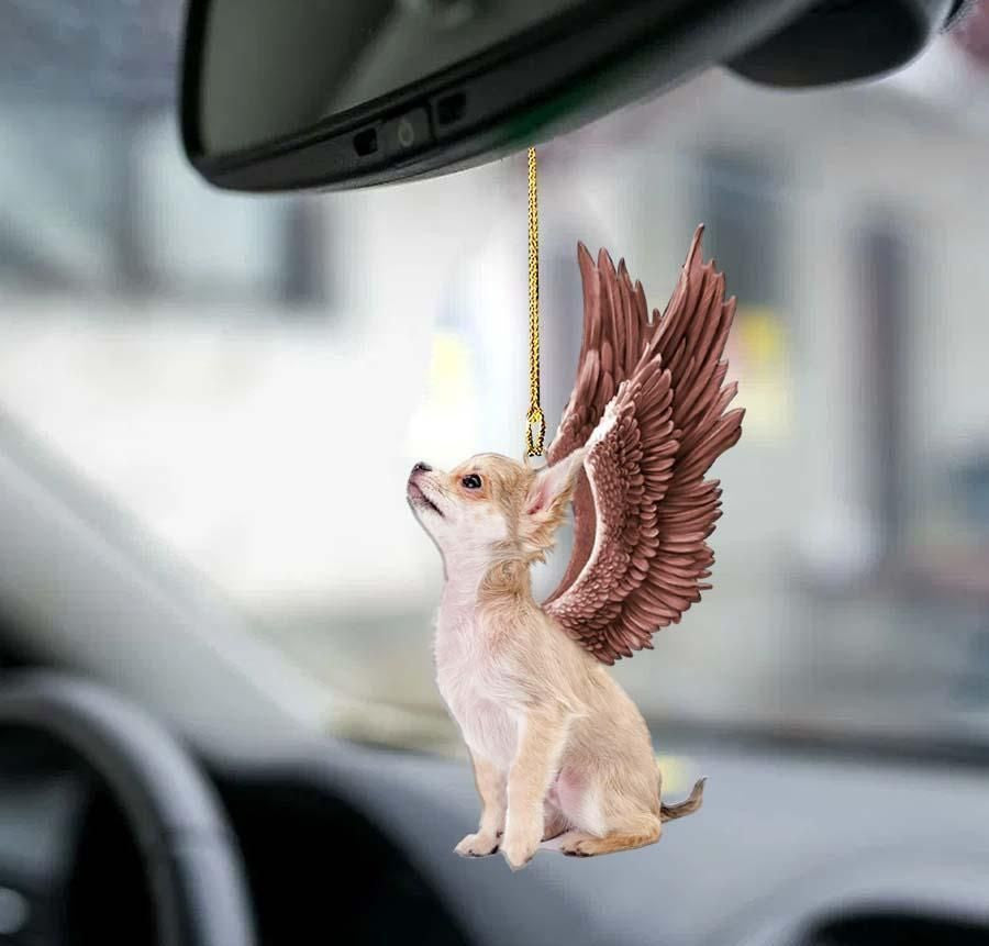 Chihuahua angel wings two sided ornament, Happy Christmas Ornament, Christmas Gift, Christmas Decoration