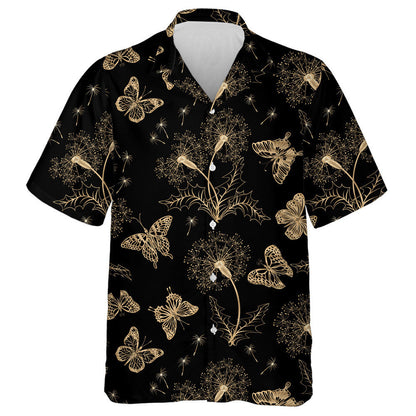 Theme Butterflies And Dandelions Of Gold Hawaiian Shirt,Hawaiian Shirt Gift, Christmas Gift