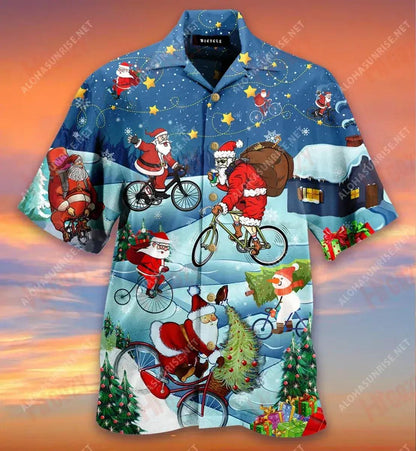 I'M Dreaming Of A Bike Christmas Short Hawaiian Shirt Hobbies Hawaiian T Shirts Hawaiian Crazy Shirts Hawaiian Shirts For Women, Hawaiian Shirt Gift, Christmas Gift