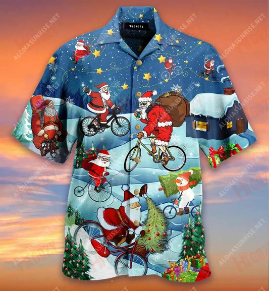 I'M Dreaming Of A Bike Christmas Short Hawaiian Shirt Hobbies Hawaiian T Shirts Hawaiian Crazy Shirts Hawaiian Shirts For Women, Hawaiian Shirt Gift, Christmas Gift