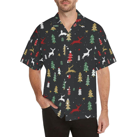 Funny Christmas Tree Deer Style Pattern Hawaiian Shirt, Hawaiian Shirt Gift, Christmas Gift.