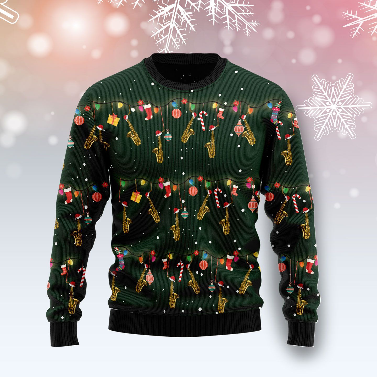 Christmas Instrument Saxophone Ugly Christmas Sweater, Christmas Ugly Sweater,Christmas Gift,Gift Christmas 2022