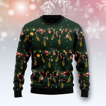 Christmas Instrument Saxophone Ugly Christmas Sweater, Christmas Ugly Sweater,Christmas Gift,Gift Christmas 2022