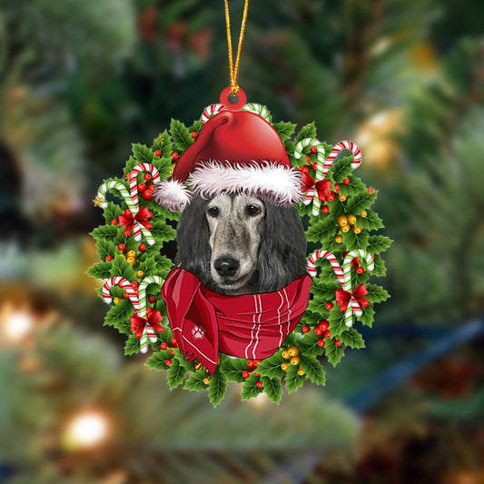 Afghan Hound-Xmas Bandana Hanging Christmas Plastic Hanging Ornament, Christmas Ornament Gift, Christmas Gift, Christmas Decoration