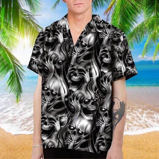 Skull Hawaiian Shirt, Hawaiian Shirt Gift, Christmas Gift