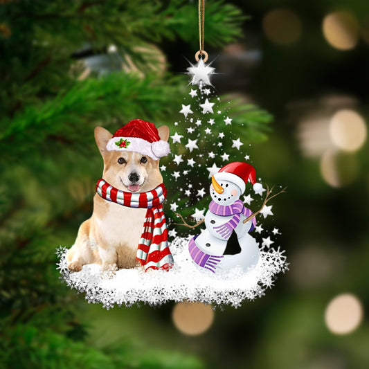 Corgi-Star Tree Hanging Christmas Plastic Hanging Ornament, Dog Pet Lover Gifts, Christmas Tree Ornament, Home Decor Plastic Ornament, Home Decor Plastic Ornament, Christmas Gift, Christmas Decoration