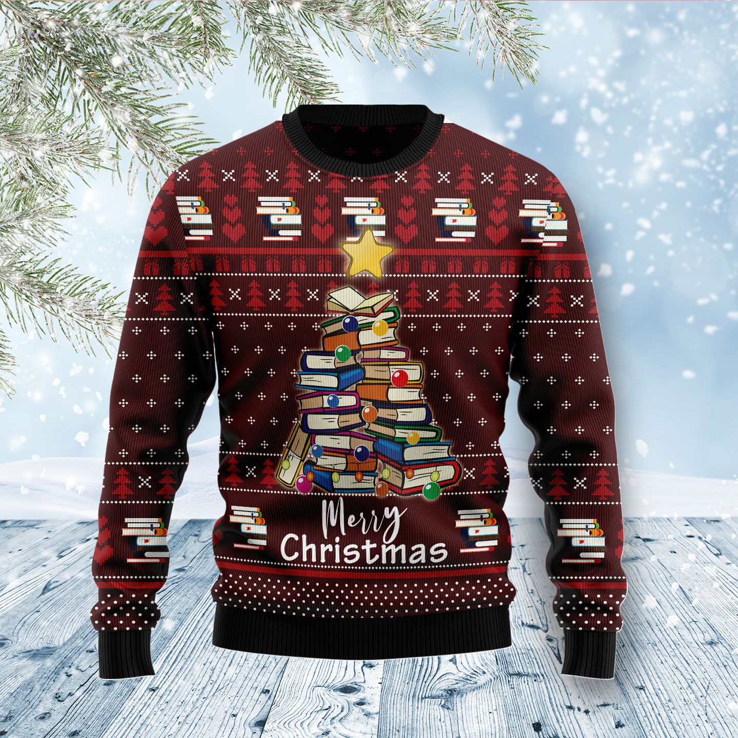 Book Pine Ugly Christmas Sweater, Christmas Ugly Sweater,Christmas Gift,Gift Christmas 2022