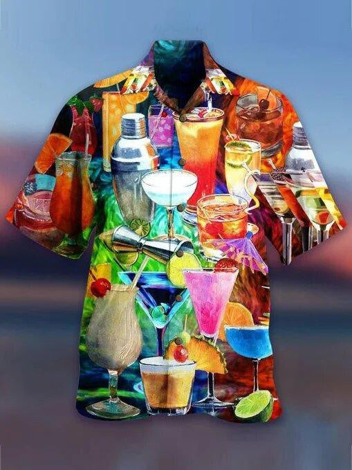 Natural Cocktail Tropical Background Design Hawaiian Shirt,Hawaiian Shirt Gift, Christmas Gift