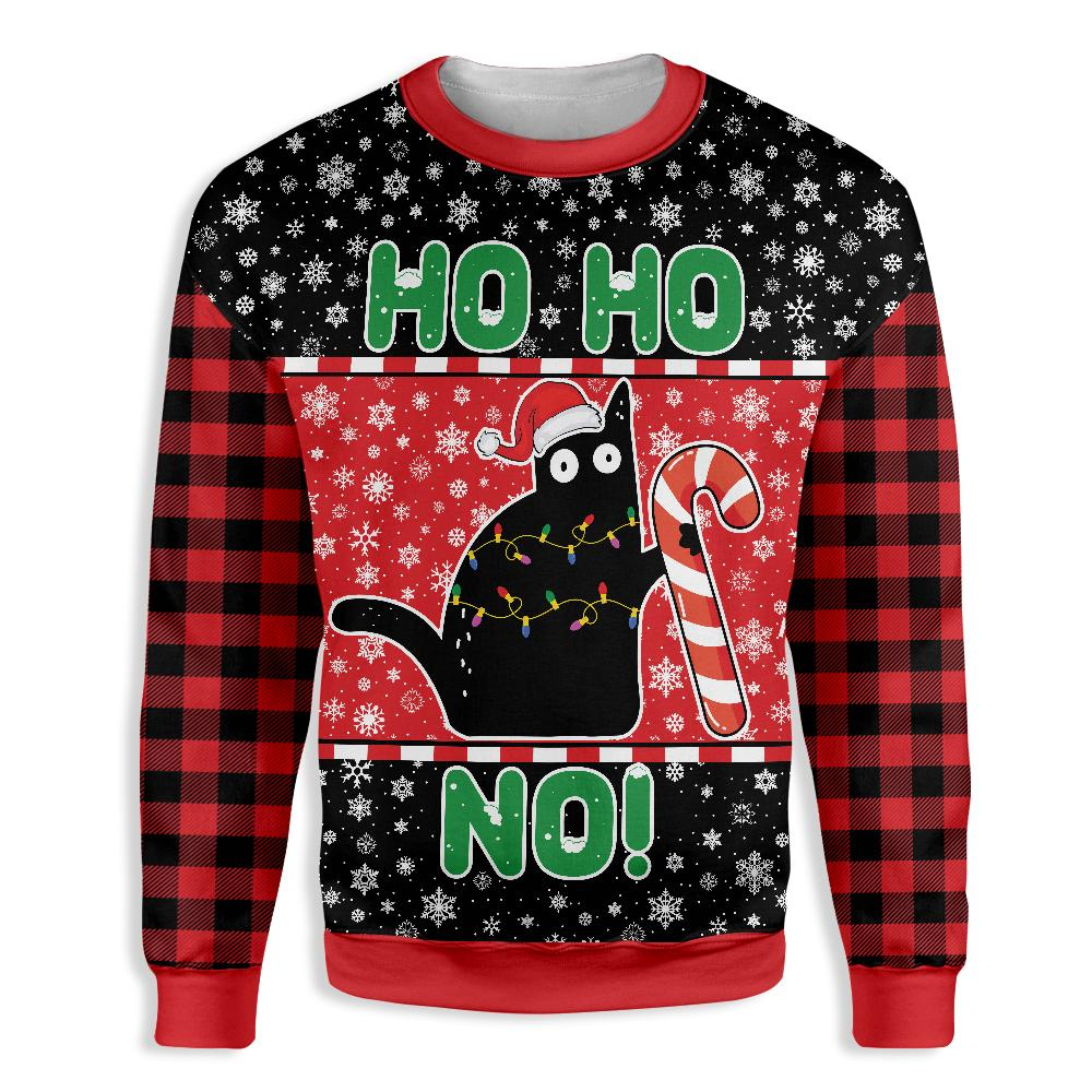 Cat Ho Ho No Christmas Ugly Christmas Sweater, Christmas Ugly Sweater,Christmas Gift,Gift Christmas 2022