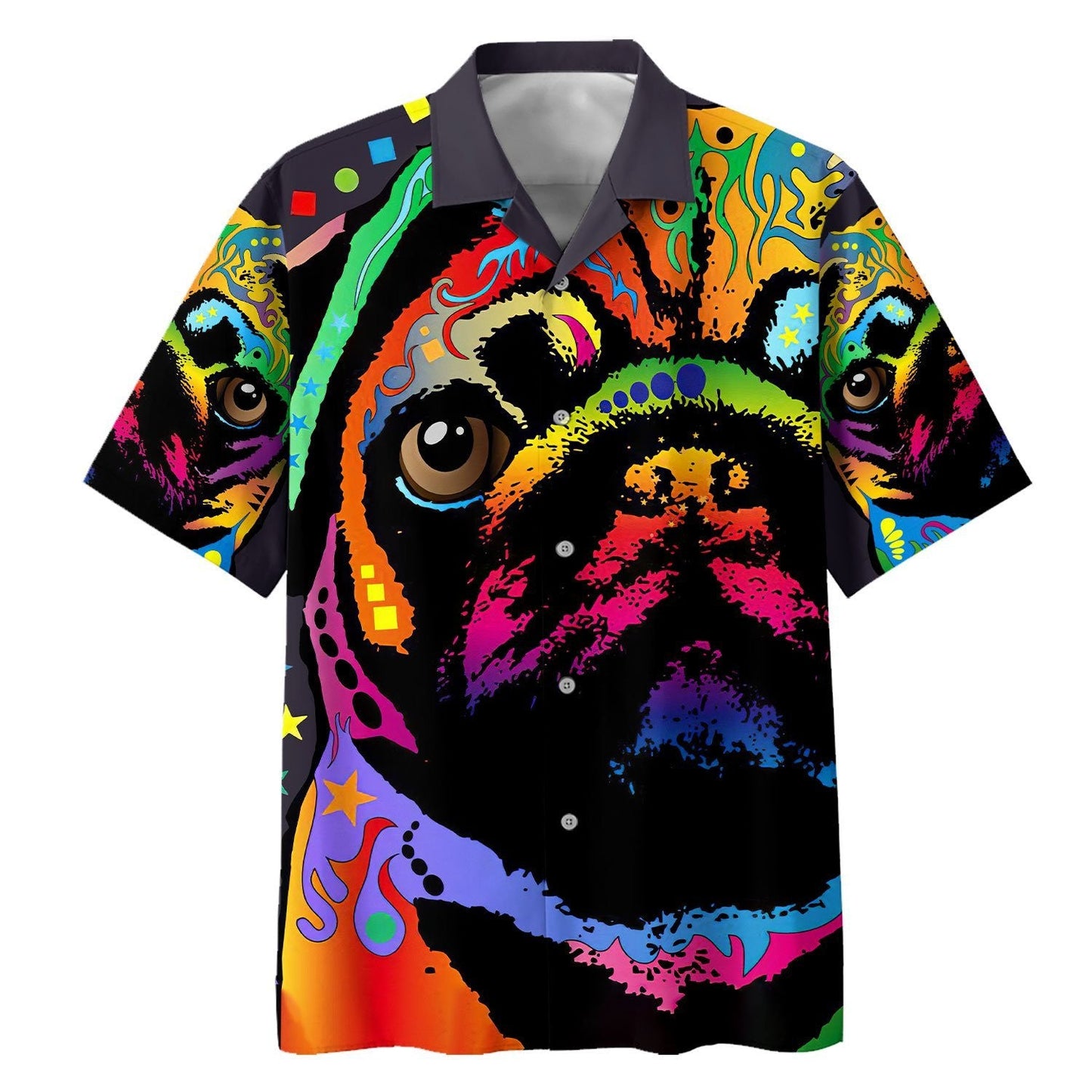 The Bull Dog Cool Pattern Design Hawaiian Shirt,Hawaiian Shirt Gift, Christmas Gift