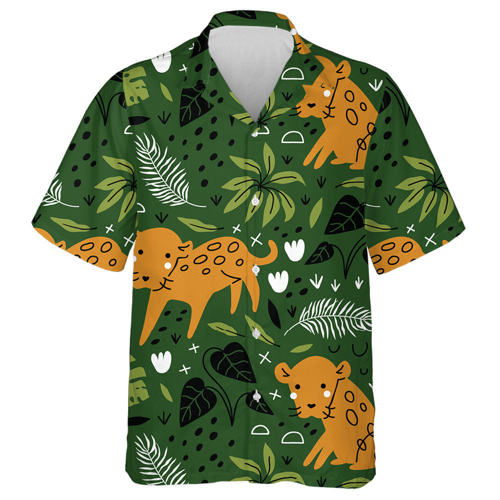Geometric Style With Funny Baby Leopard Hawaiian Shirt,Hawaiian Shirt Gift, Christmas Gift