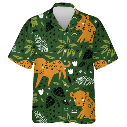 Geometric Style With Funny Baby Leopard Hawaiian Shirt,Hawaiian Shirt Gift, Christmas Gift