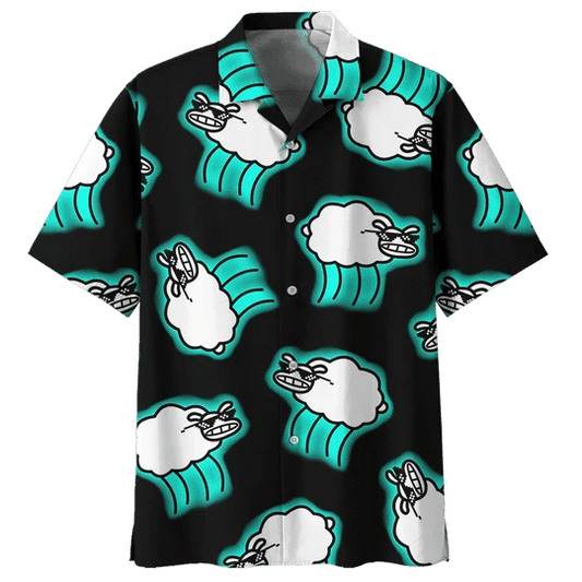 Black Sheep Illustration Design Hawaiian Shirt, Hawaiian For Gift