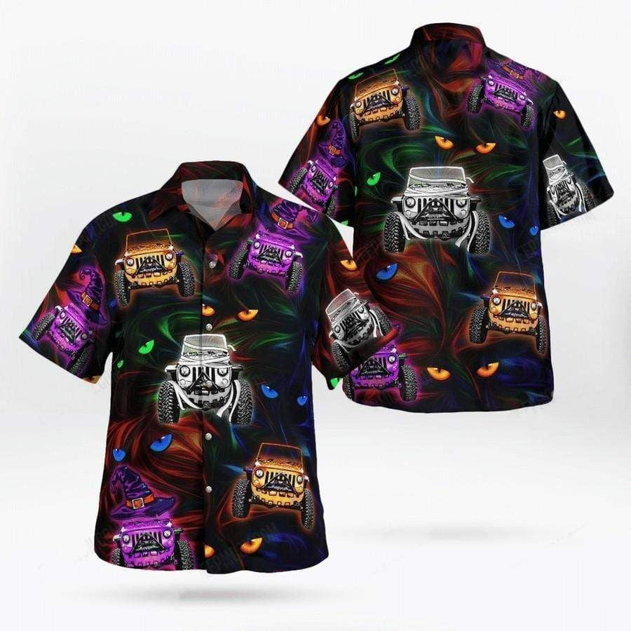 Illustration Hawaiian Shirt Amazing Jeep For Halloween, Hawaiian For Gift