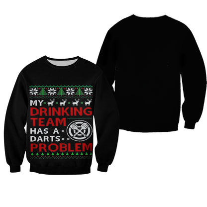 Darts Christmas - Darts Problem Sweater, Christmas Ugly Sweater, Christmas Gift, Gift Christmas 2024