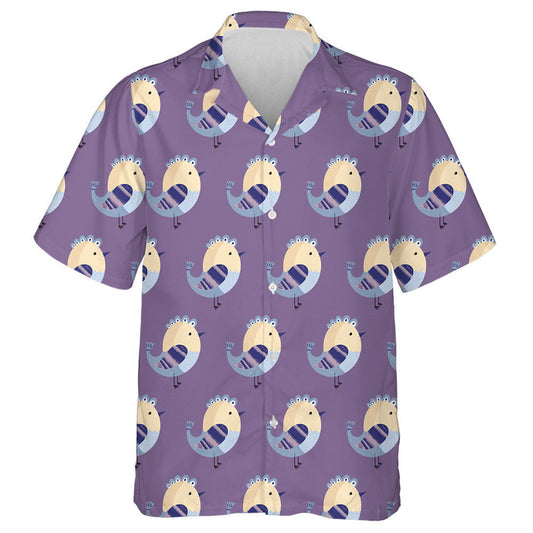 Funny Chicken On Purple Background Hawaiian Shirt,Hawaiian Shirt Gift, Christmas Gift