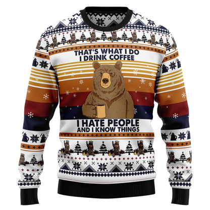 Bear Coffee Ugly Christmas Sweater, Christmas Ugly Sweater,Christmas Gift,Gift Christmas 2024