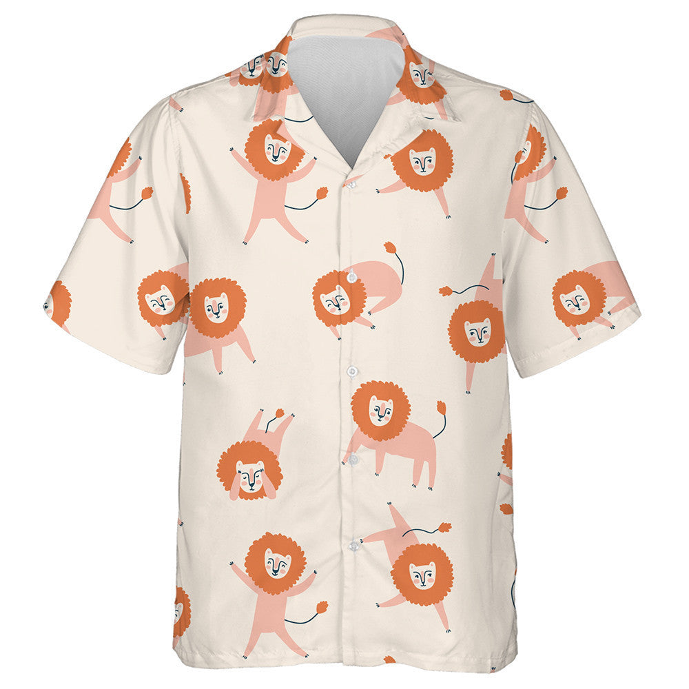 Funny Pink Lions In Different Poses Hawaiian Shirt,Hawaiian Shirt Gift, Christmas Gift