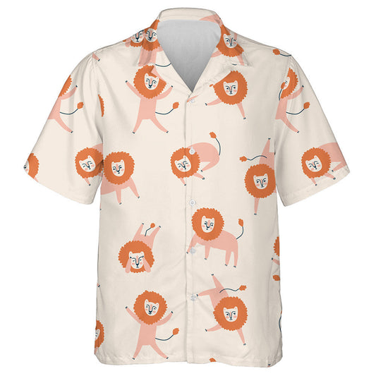 Funny Pink Lions In Different Poses Hawaiian Shirt,Hawaiian Shirt Gift, Christmas Gift