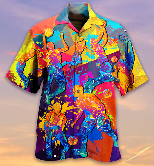 Basket Ball Love Color - Hawaiian Shirt, Hawaiian Shirt Gift, Christmas Gift