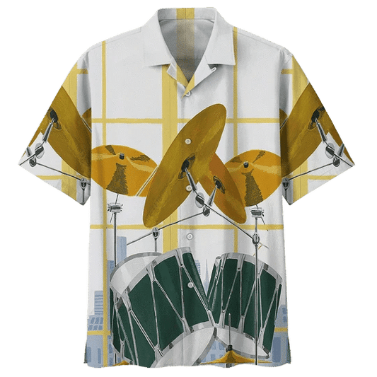 Gold Drum Background Design Hawaiian Shirt,Hawaiian Shirt Gift, Christmas Gift