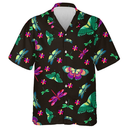 Watercolor Garden Butterfly And Dragonfly Vintage Style Hawaiian Shirt, Hawaiian Shirt Gift, Christmas Gift
