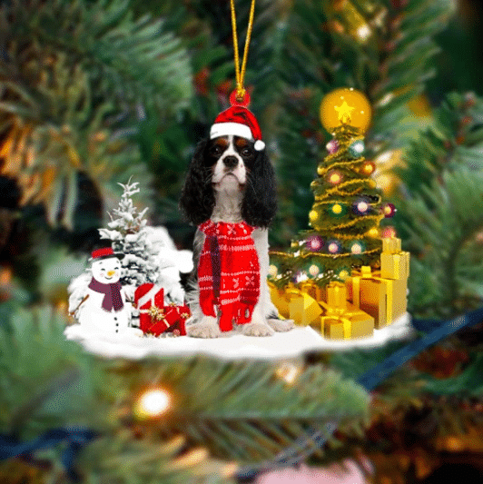 Cavalier King Charles Spaniel Christmas Ornament, Happy Christmas Ornament, Christmas Gift, Christmas Decoration