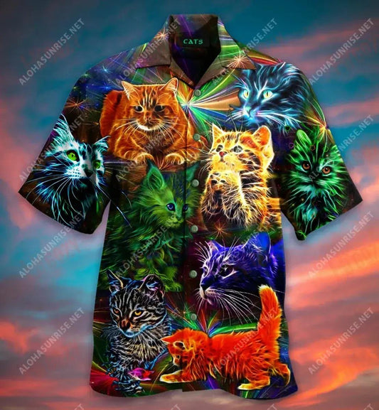 My Cat Thinks I'M Purrfect Short Short Sleeve Shirt Hobbies Hawaiian T Shirts Vintage Hawaiian Shirts Hawaiian Shirts For Women, Hawaiian Shirt Gift, Christmas Gift