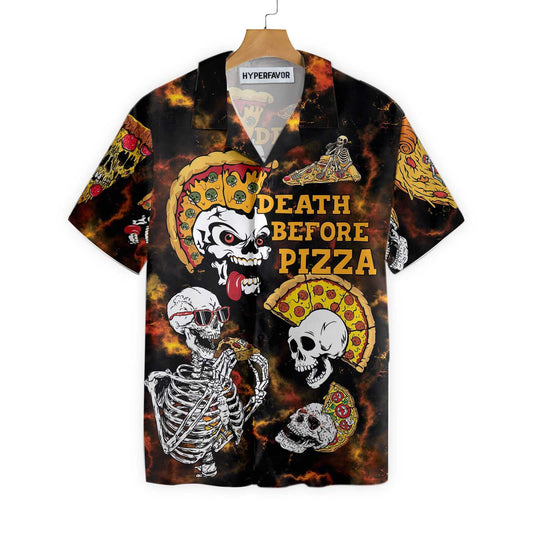 Death Before Pizza Rock Design Hawaiian Shirt,Hawaiian Shirt Gift, Christmas Gift