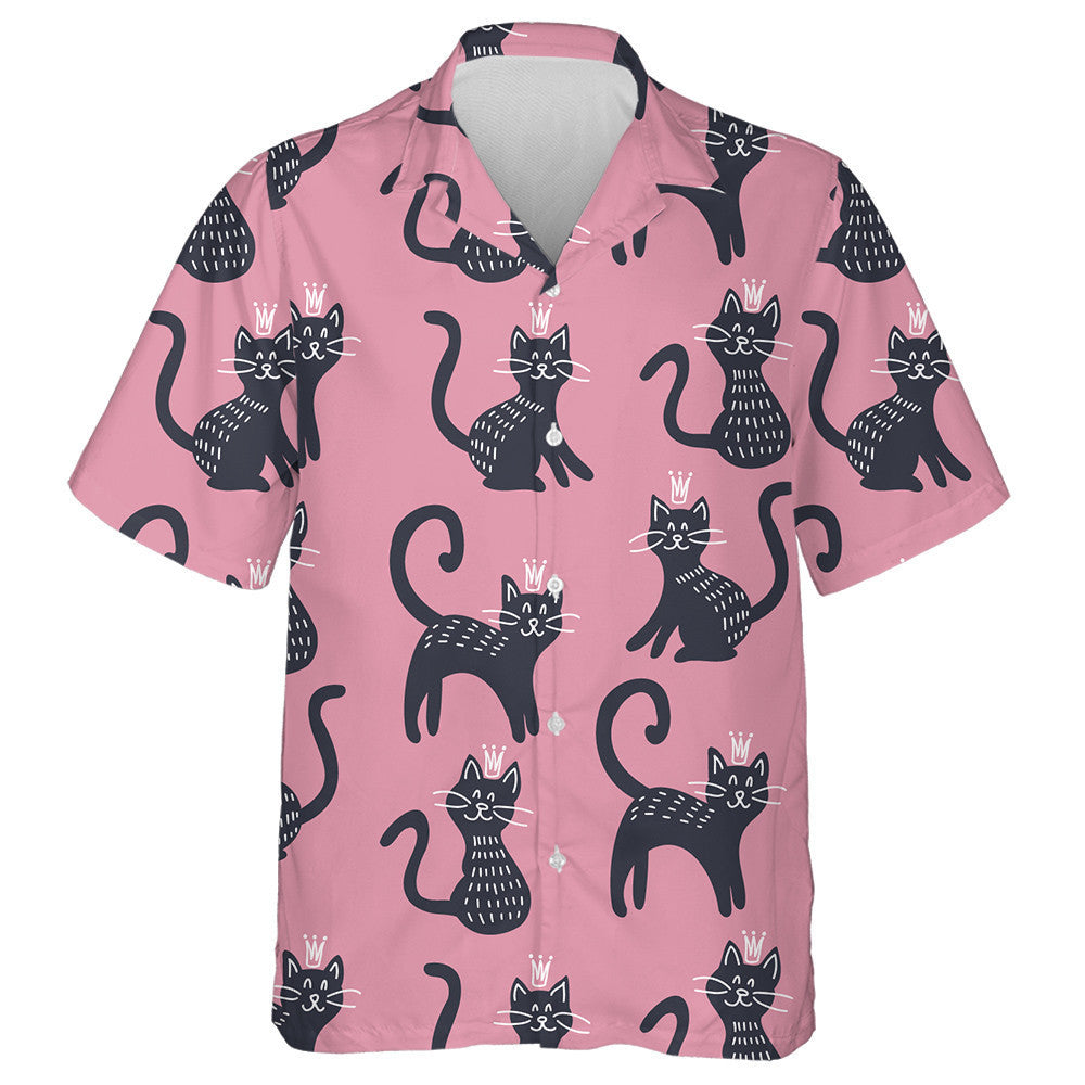 Cute Cats In A Crown On Pink Hawaiian Shirt,Hawaiian Shirt Gift, Christmas Gift