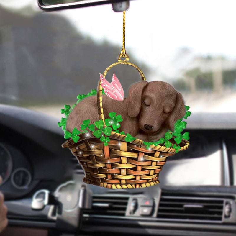 Coolspod Ornaments, Dachshund Sleeping Lucky Fairy Two Sided Ornament, Christmas Decoration
