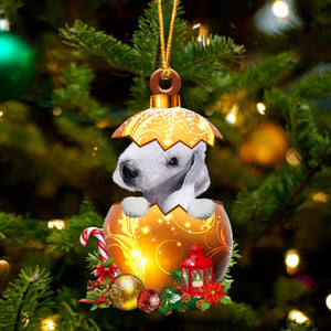 Bedlington Terrier In Golden Egg Christmas Ornament,  Pet Love Gift, Christmas Ornament, Christmas Gift