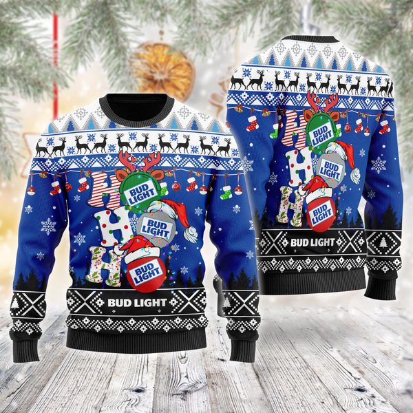 Bud Light Ho Ho Ho Christmas Ugly Sweater, Christmas Ugly Sweater,Christmas Gift,Gift Christmas 2022