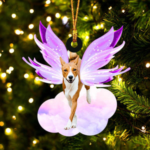 Basenji and wings gift for her gift for him gift for Basenji lover ornament, Christmas Ornament Gift, Christmas Gift, Christmas Decoration