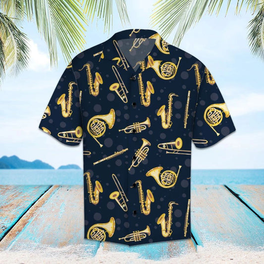Golden Musical Instruments Outstanding Design Hawaiian Shirt,Hawaiian Shirt Gift, Christmas Gift