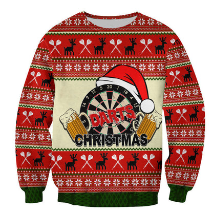 Darts And Beer For Christmas Sweater, Christmas Ugly Sweater, Christmas Gift, Gift Christmas 2024