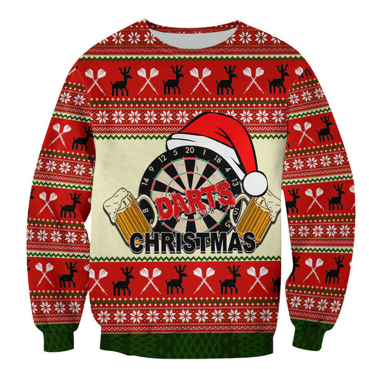 Darts And Beer For Christmas Sweater, Christmas Ugly Sweater, Christmas Gift, Gift Christmas 2024