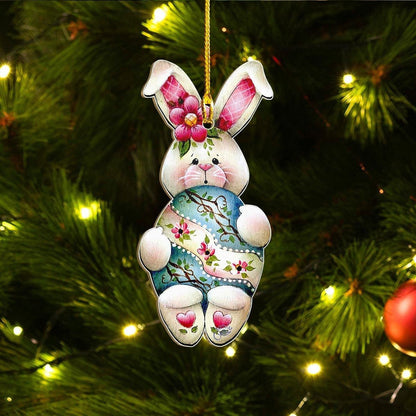 Bunny easter bunny lovers ornament, Happy Christmas Ornament, Christmas Gift, Christmas Decoration