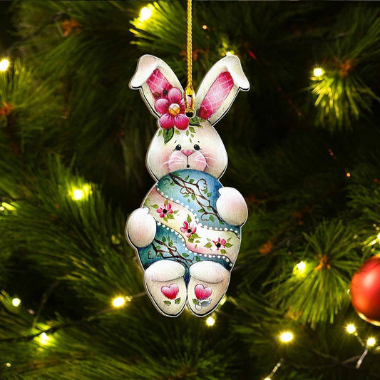 Bunny easter bunny lovers ornament, Happy Christmas Ornament, Christmas Gift, Christmas Decoration