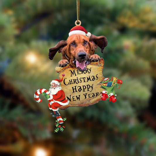 Bloodhound-Christams & New Year Two Sided Christmas Plastic Hanging Ornament, Christmas Ornament Gift, Christmas Gift, Christmas Decoration