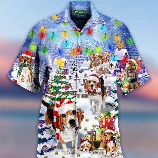 Design Hawaiian Shirt Christmas Lovely Beagle Snowy,Hawaiian Shirt Gift, Christmas Gift