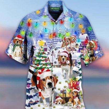 Design Hawaiian Shirt Christmas Lovely Beagle Snowy,Hawaiian Shirt Gift, Christmas Gift