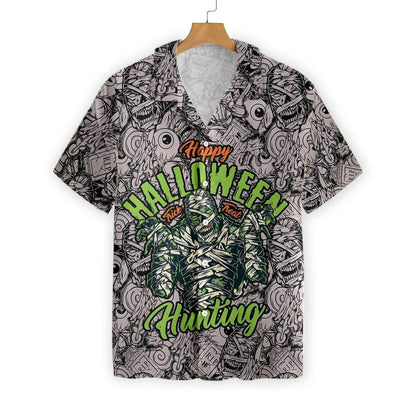 Halloween Vintage Scary Mummy Pattern Hawaiian Shirt, Hawaiian For Gift