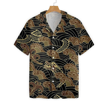 Traditional Dragon Pattern 3D All Over Printed Hawaiian Shirt, Hawaiian Shirt Gift, Christmas Gift