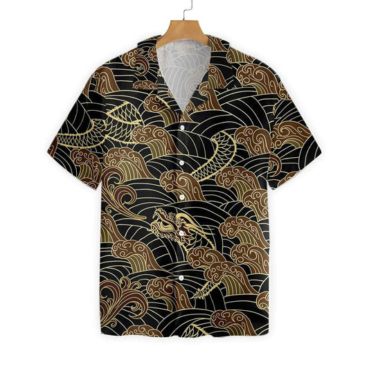 Traditional Dragon Pattern 3D All Over Printed Hawaiian Shirt, Hawaiian Shirt Gift, Christmas Gift